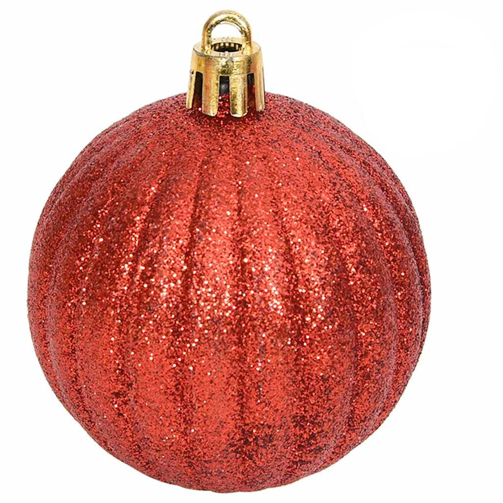 108-tlg. Weihnachtskugel-Set Golden und Rot