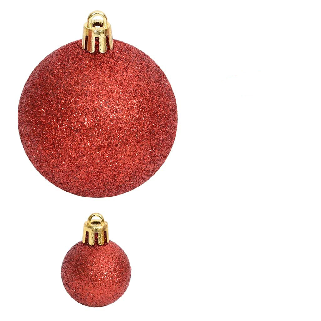 108-tlg. Weihnachtskugel-Set Golden und Rot