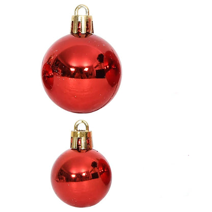 108-tlg. Weihnachtskugel-Set Golden und Rot