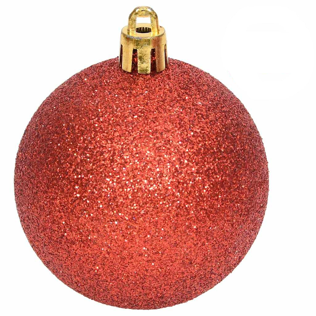 108-tlg. Weihnachtskugel-Set Golden und Rot