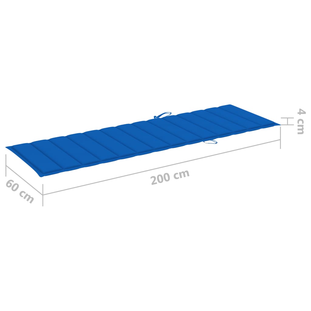 Sonnenliegen 2 Stk. mit Auflagen Massivholz Akazie