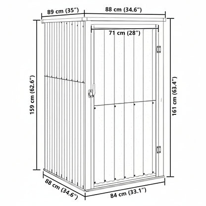 Gerätehaus Grau 88x89x161 cm Verzinkter Stahl