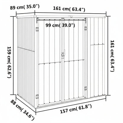 Gerätehaus Grün 161x89x161 cm Verzinkter Stahl