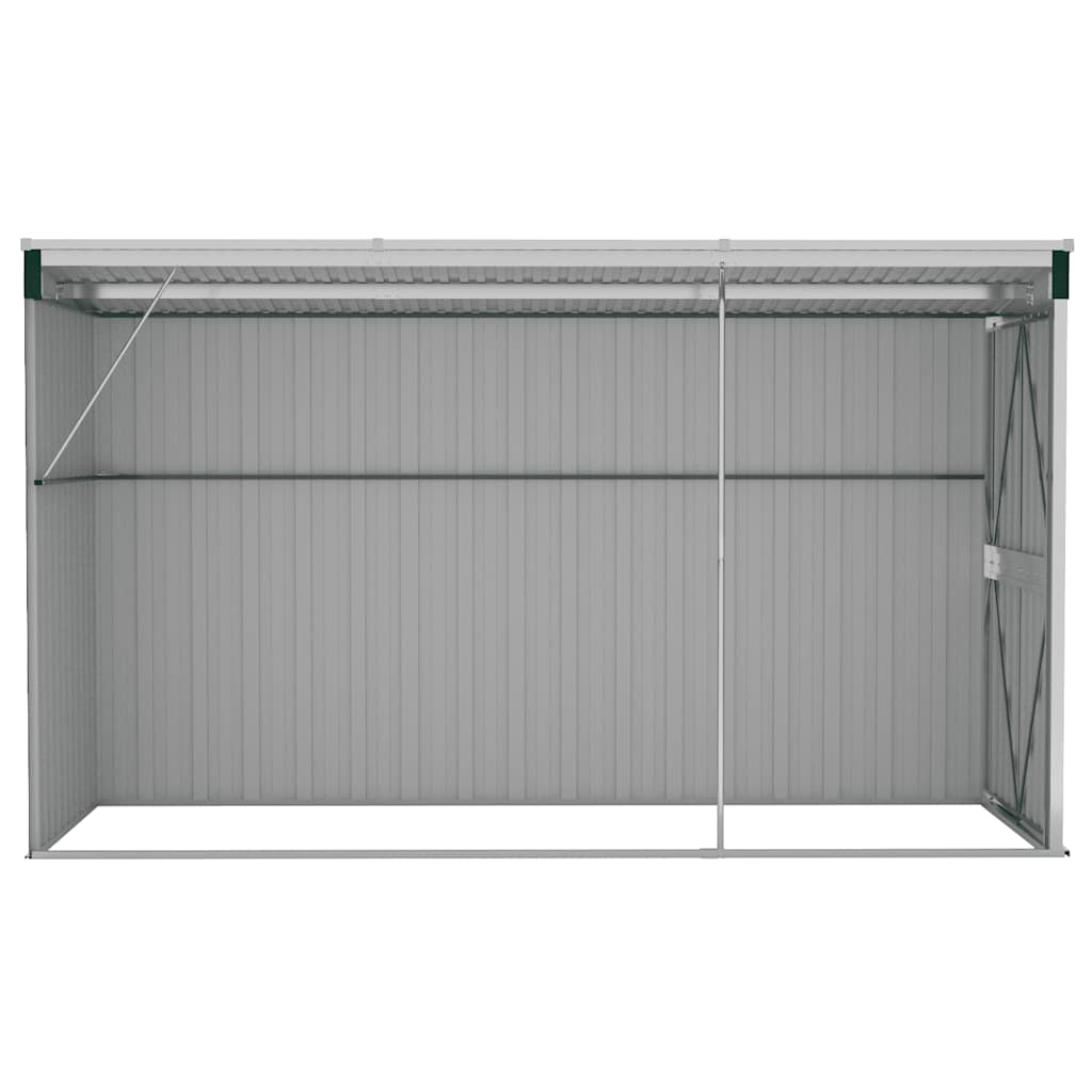 Anbauschuppen Grün 118x288x178 cm Verzinkter Stahl