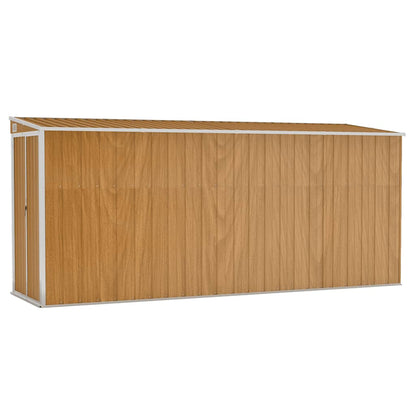 Anbauschuppen Braun 118x382x178 cm Verzinkter Stahl