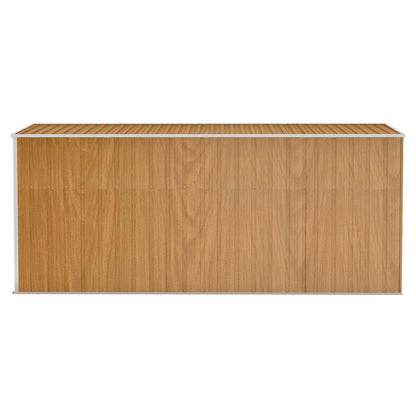 Anbauschuppen Braun 118x382x178 cm Verzinkter Stahl