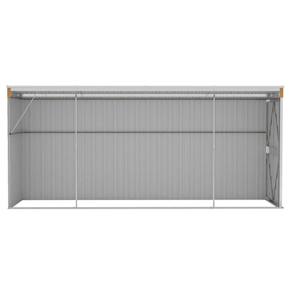 Anbauschuppen Braun 118x382x178 cm Verzinkter Stahl