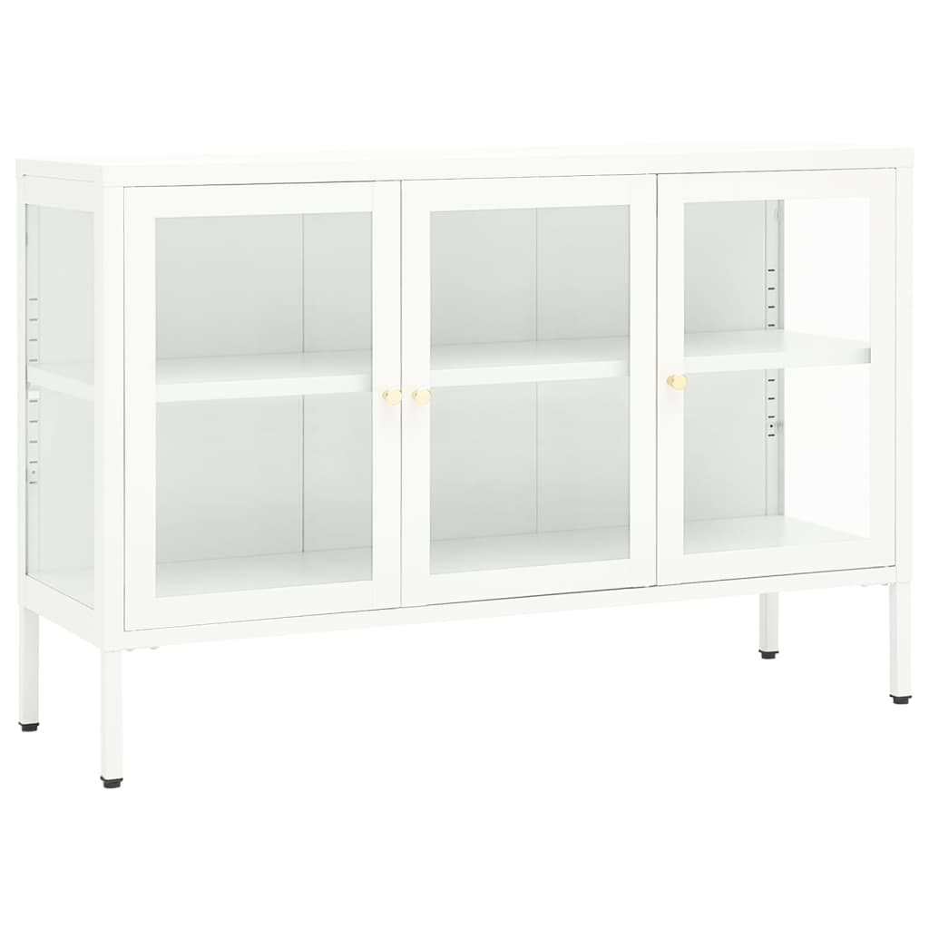 Sideboard 105X35X70 Cm Stahl Und Glas