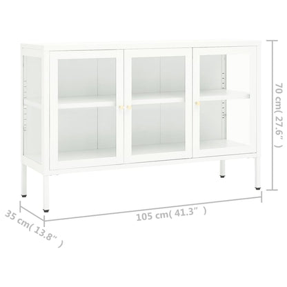Sideboard 105X35X70 Cm Stahl Und Glas