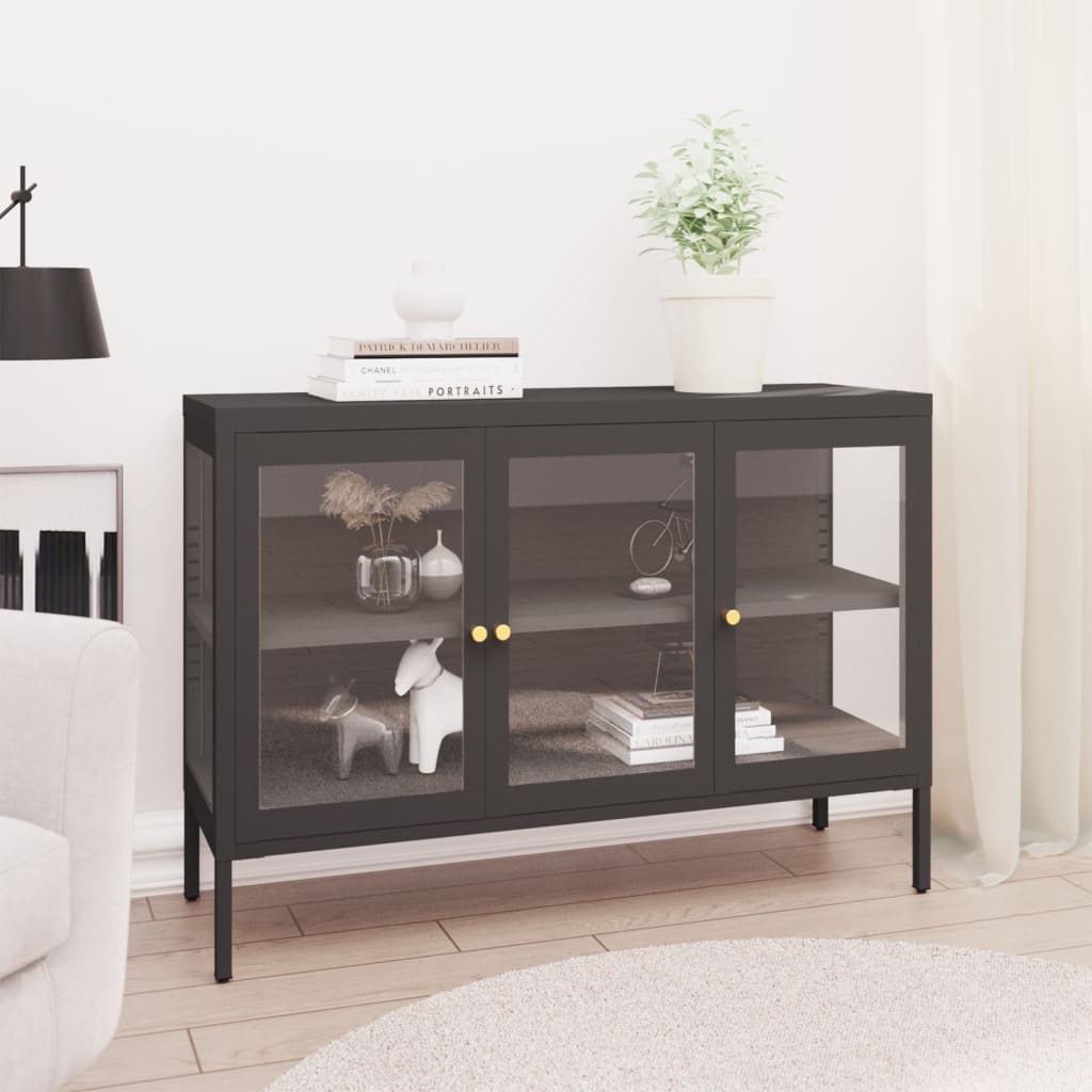 Sideboard 105X35X70 Cm Stahl Und Glas