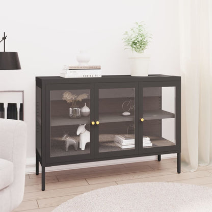 Sideboard 105X35X70 Cm Stahl Und Glas