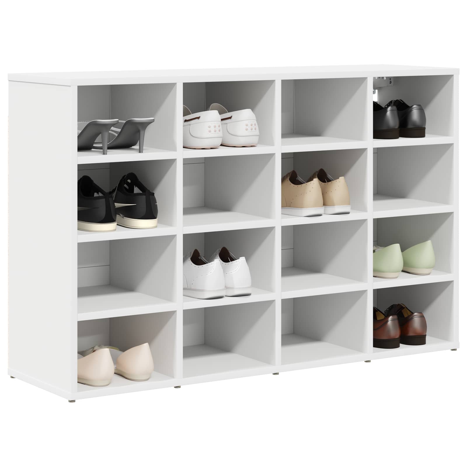 Schuhschrank mit Regal Weiß 103 x 30 x 67 cm Holzwerkstoff