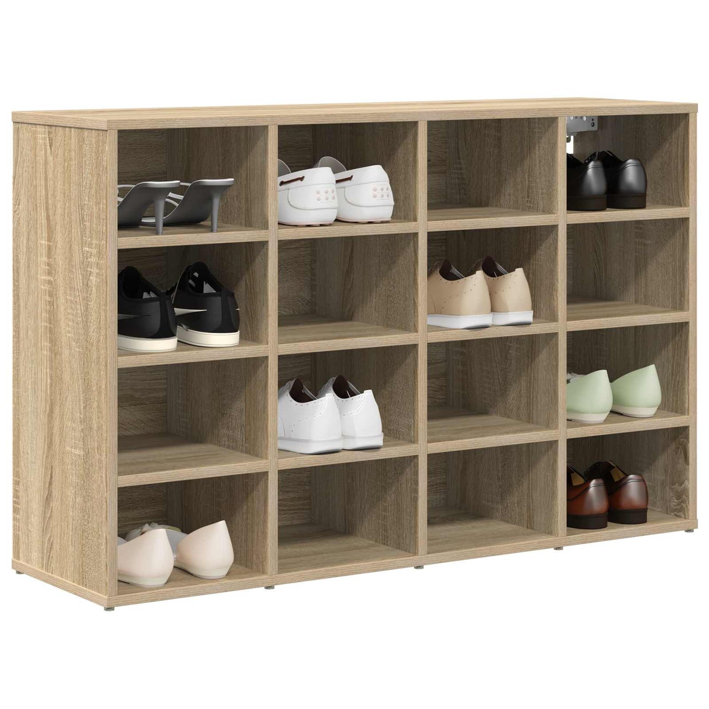 Schuhschrank mit Regal Weiß 103 x 30 x 67 cm Holzwerkstoff