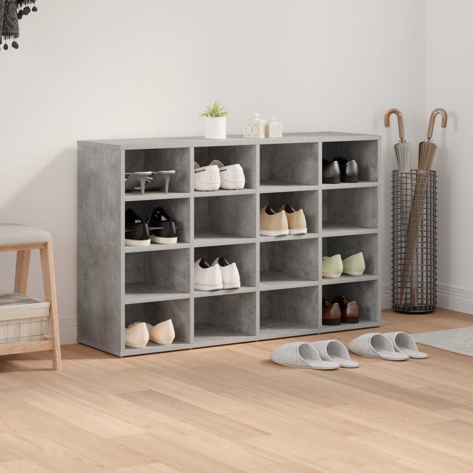 Schuhschrank mit Regal Weiß 103 x 30 x 67 cm Holzwerkstoff