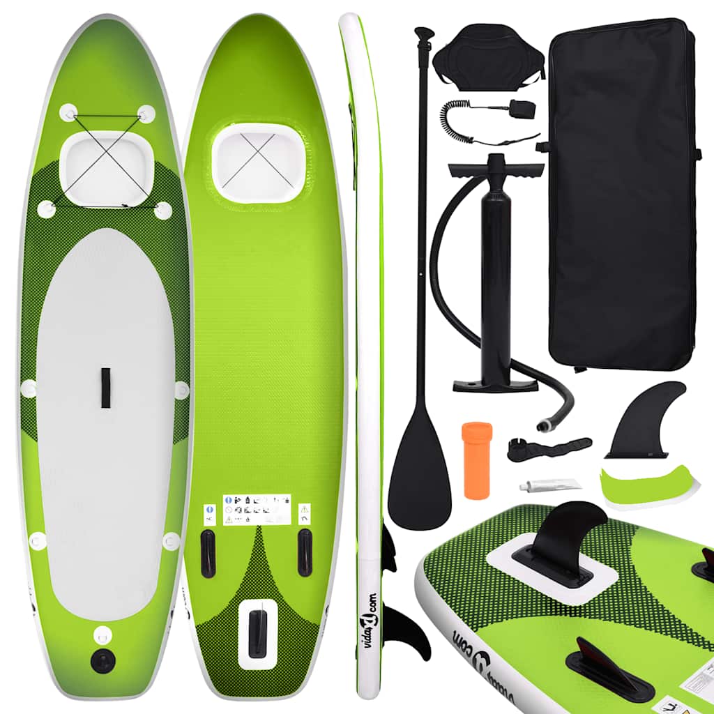 SUP-Board-Set Aufblasbar Schwarz 330x76x10 cm