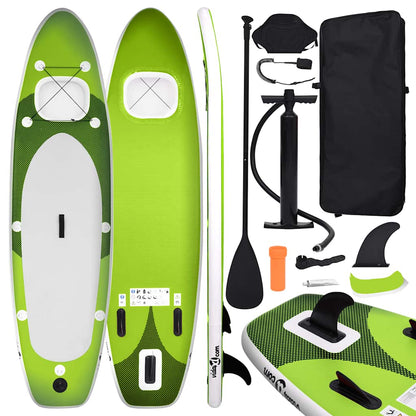 SUP-Board-Set Aufblasbar Schwarz 330x76x10 cm