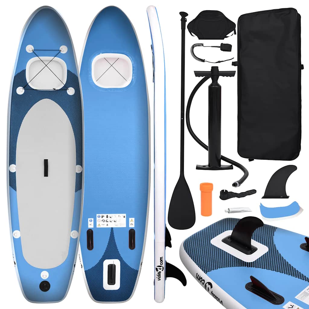 SUP-Board-Set Aufblasbar Schwarz 360x81x10 cm