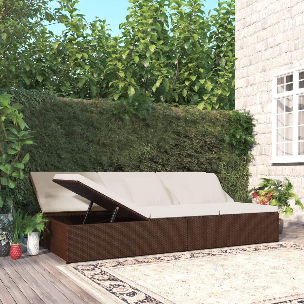 Sonnenliege Mit Auflagen Poly Rattan
