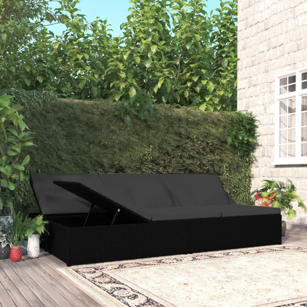 Sonnenliege Mit Auflagen Poly Rattan