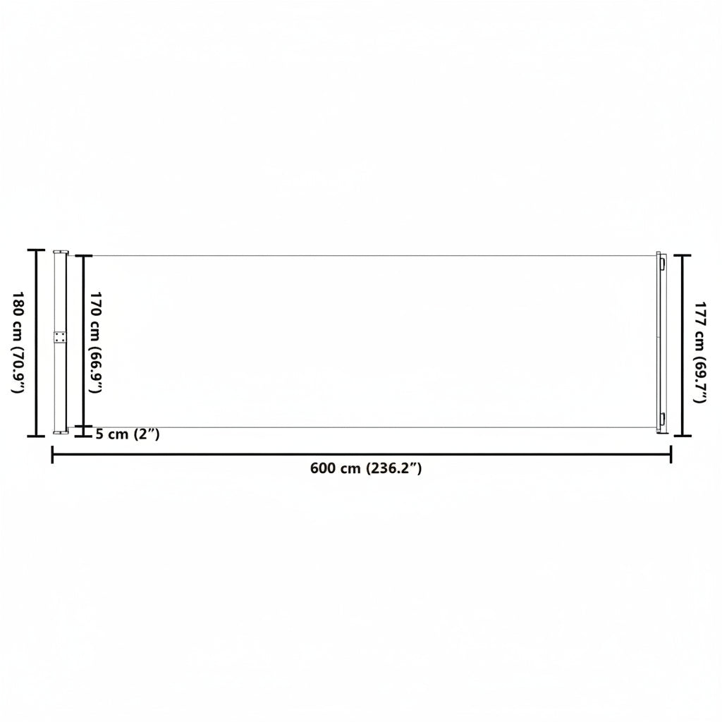 Seitenmarkise Ausziehbar 180x600 cm Braun