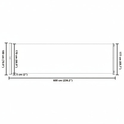 Seitenmarkise Ausziehbar 180x600 cm Braun
