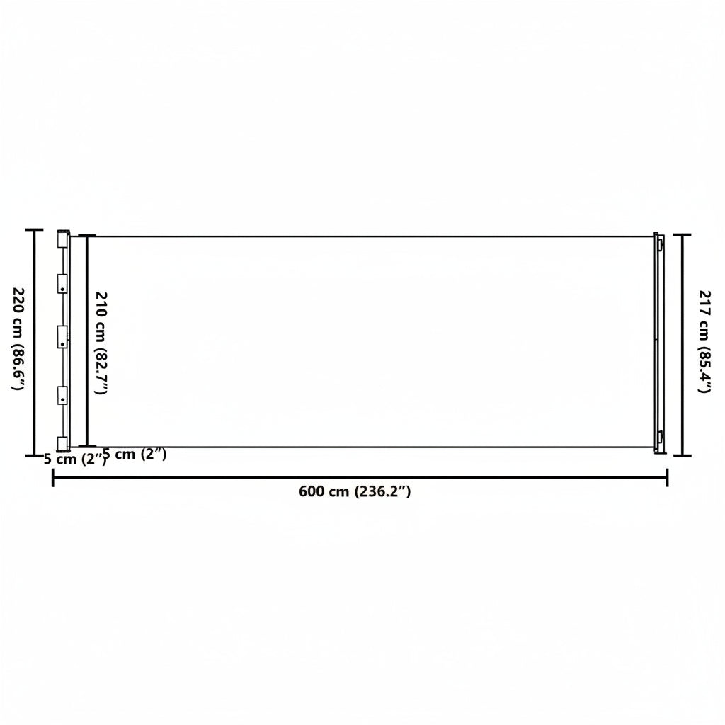 Seitenmarkise Ausziehbar 220x600 cm Braun