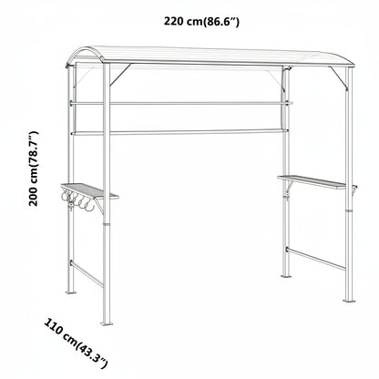 Pavillon mit Dach 220x110x200 cm Anthrazit