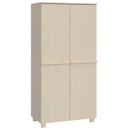 Kleiderschrank HAMAR Hellgrau 89x50x180 cm Massivholz Kiefer