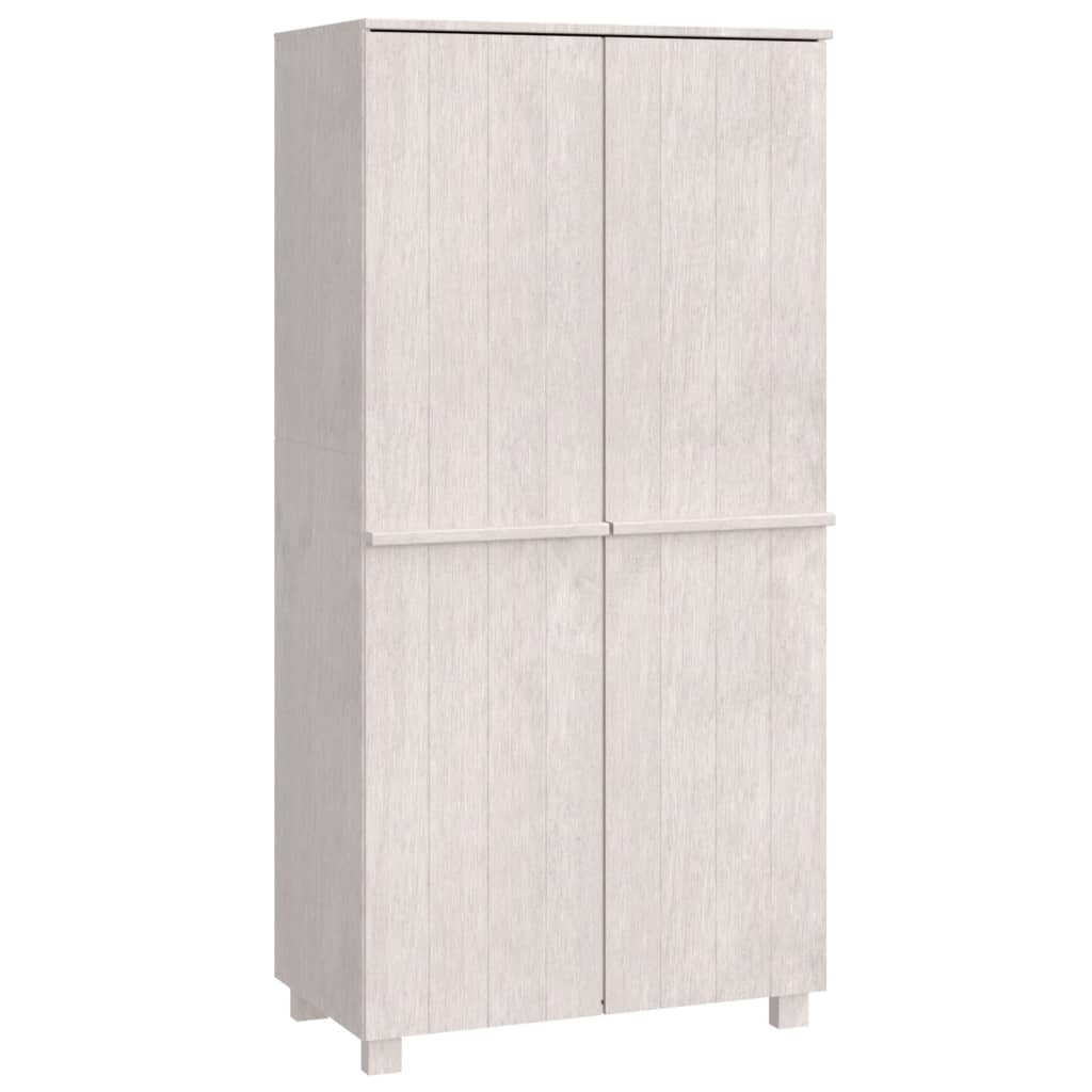 Kleiderschrank HAMAR Hellgrau 89x50x180 cm Massivholz Kiefer