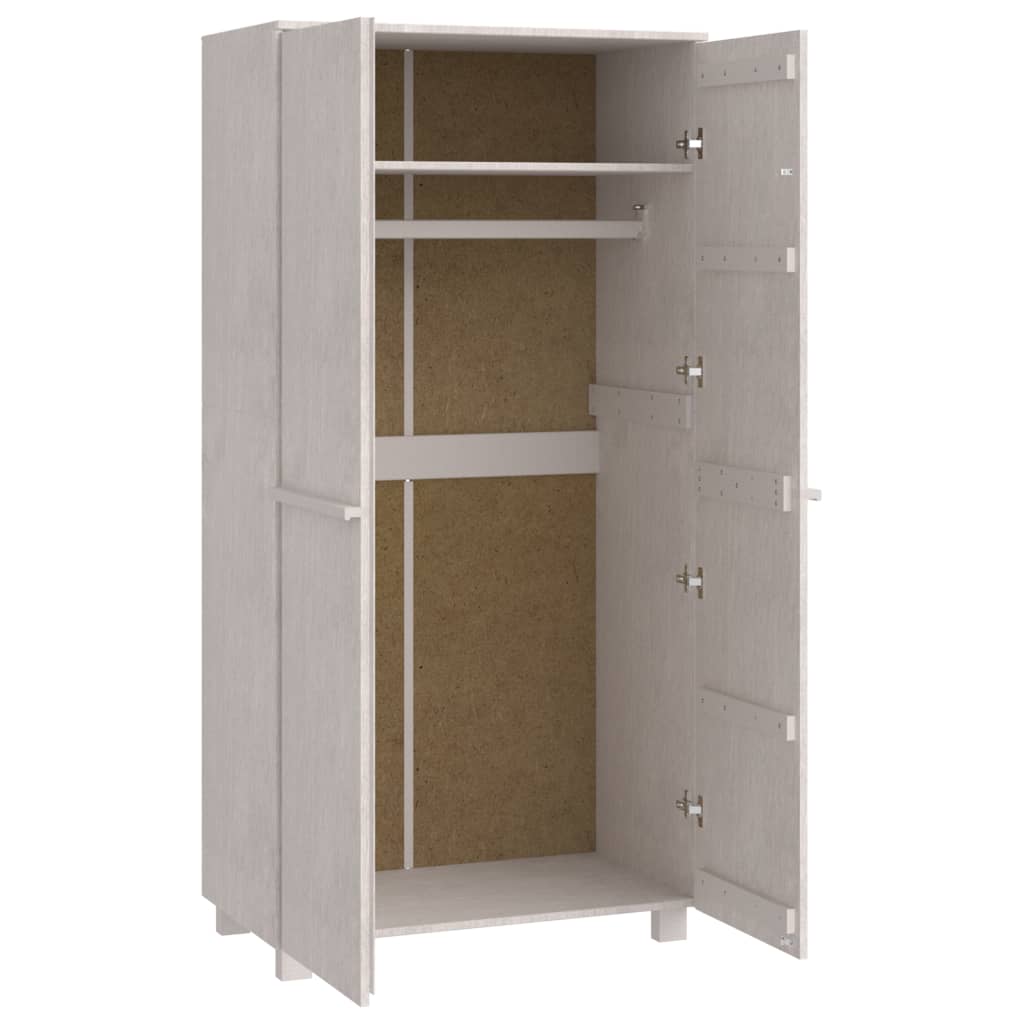 Kleiderschrank HAMAR Hellgrau 89x50x180 cm Massivholz Kiefer