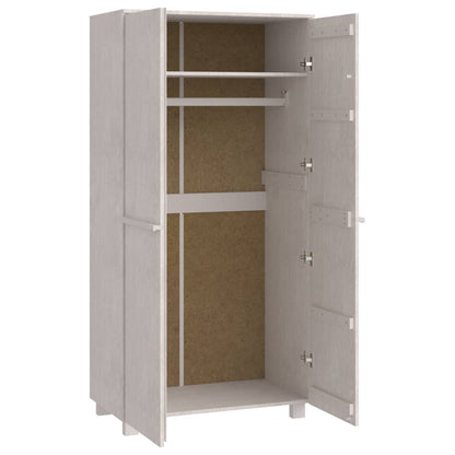 Kleiderschrank HAMAR Hellgrau 89x50x180 cm Massivholz Kiefer