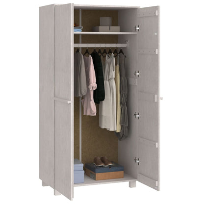 Kleiderschrank HAMAR Hellgrau 89x50x180 cm Massivholz Kiefer