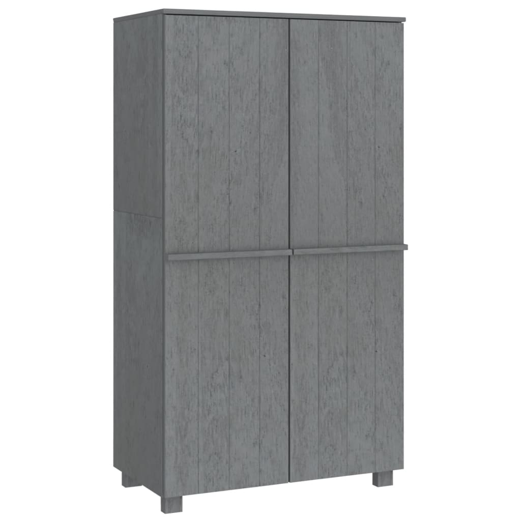 Kleiderschrank HAMAR Hellgrau 89x50x180 cm Massivholz Kiefer