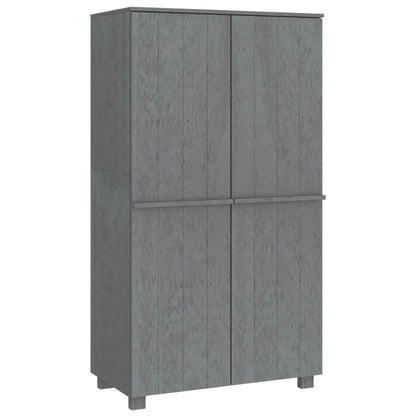 Kleiderschrank HAMAR Hellgrau 89x50x180 cm Massivholz Kiefer