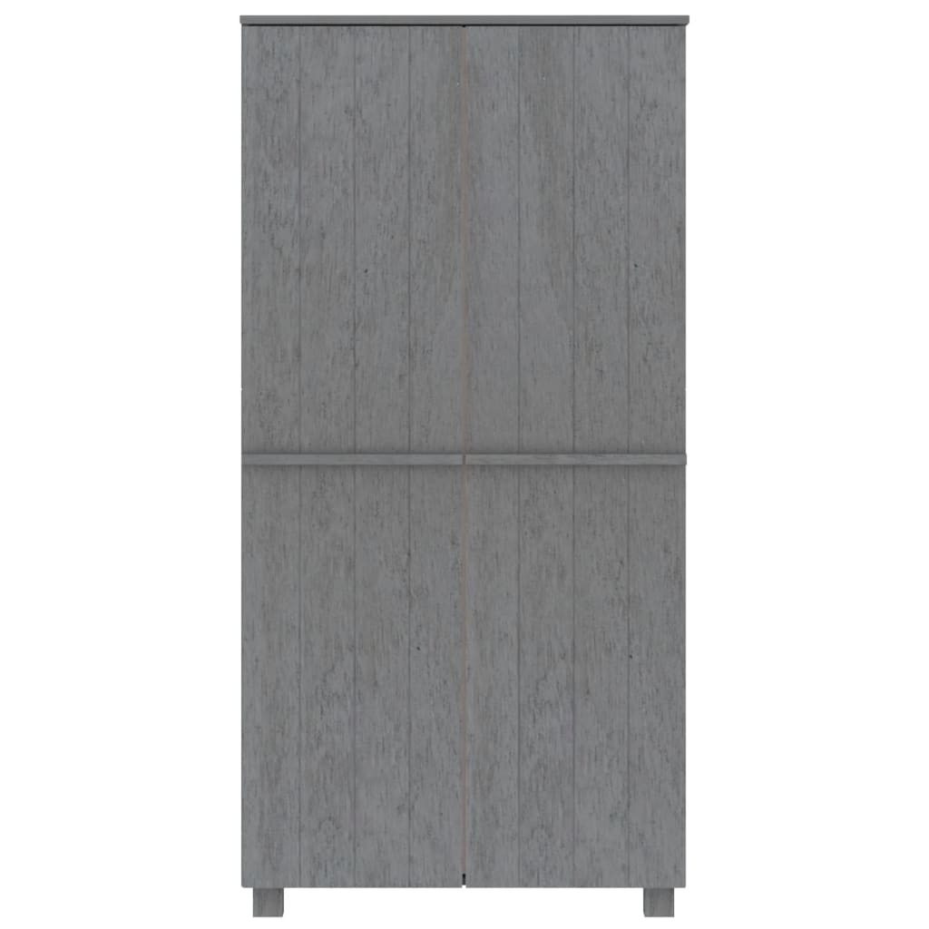 Kleiderschrank HAMAR Hellgrau 89x50x180 cm Massivholz Kiefer