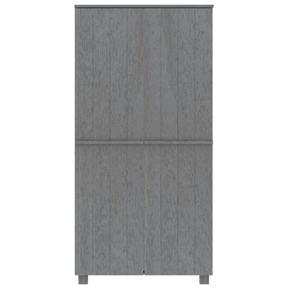 Kleiderschrank HAMAR Hellgrau 89x50x180 cm Massivholz Kiefer