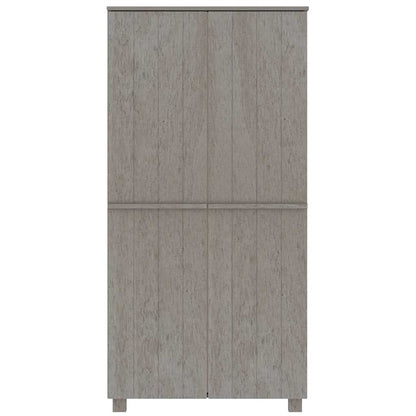 Kleiderschrank HAMAR Hellgrau 89x50x180 cm Massivholz Kiefer
