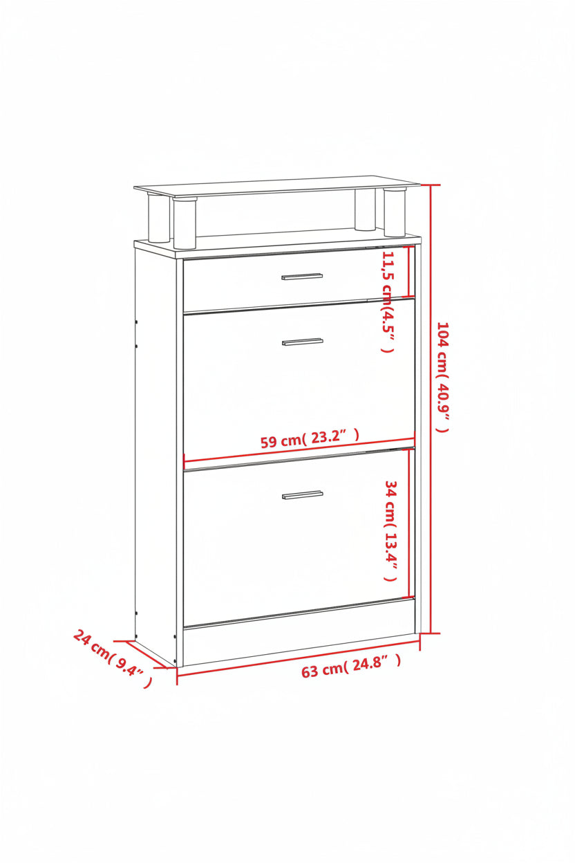 Schuhschrank 63X24X104 Cm Holzwerkstoff