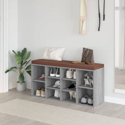 Schuhschrank Schuhbank Sitzbank 10 Fächer Eichefarbe