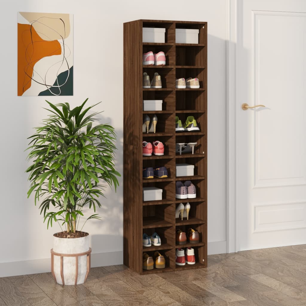 Schuhschrank Weiß 54x34x183 cm Holzwerkstoff