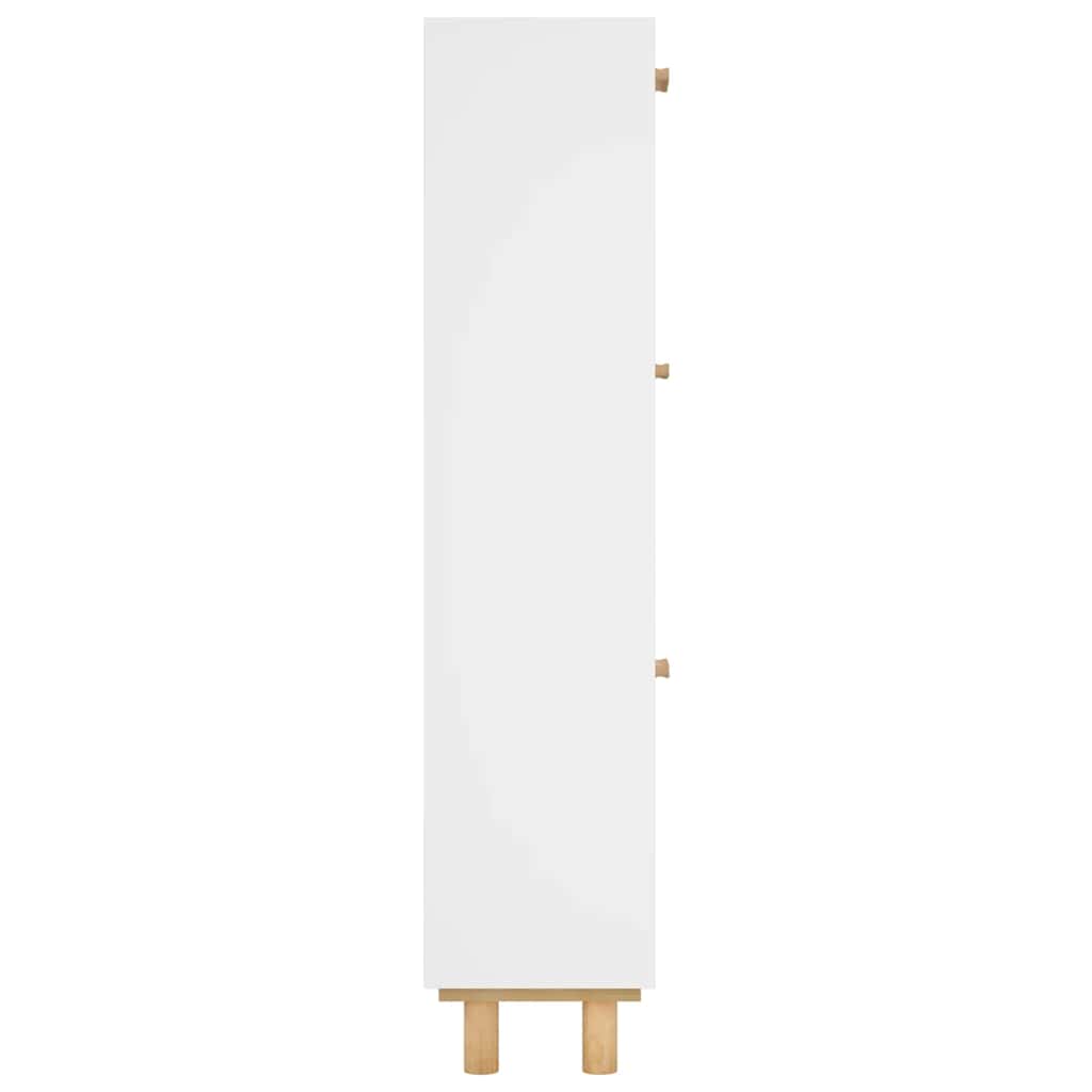 Schuhschrank 52X25X115 Cm Holzwerkstoff & Rattan Natur