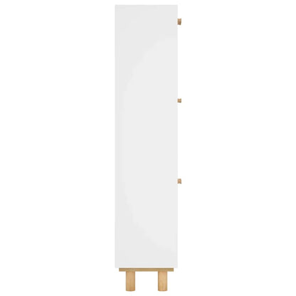 Schuhschrank 52X25X115 Cm Holzwerkstoff & Rattan Natur
