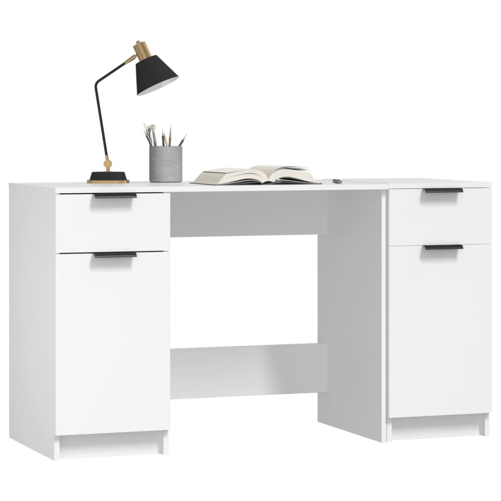 Schreibtisch mit Beistellschrank Schwarz Holzwerkstoff
