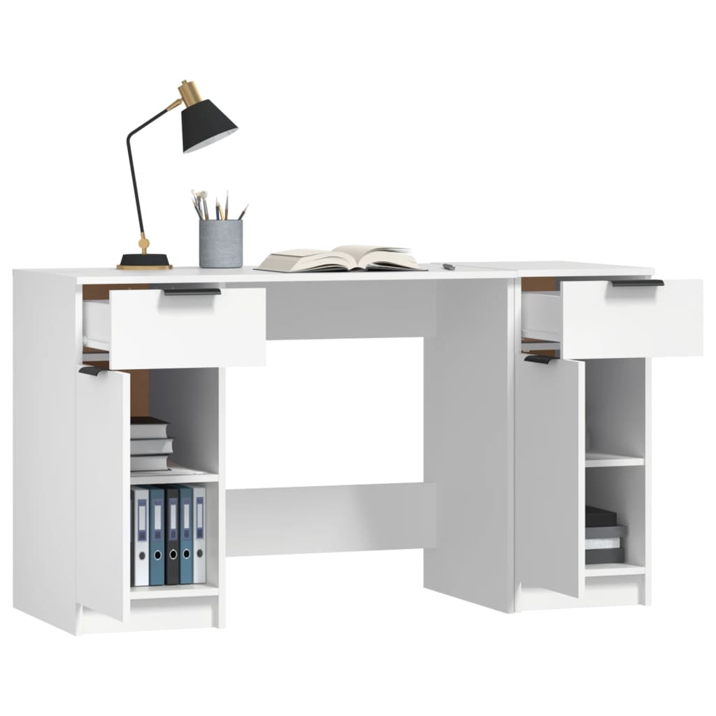 Schreibtisch mit Beistellschrank Schwarz Holzwerkstoff