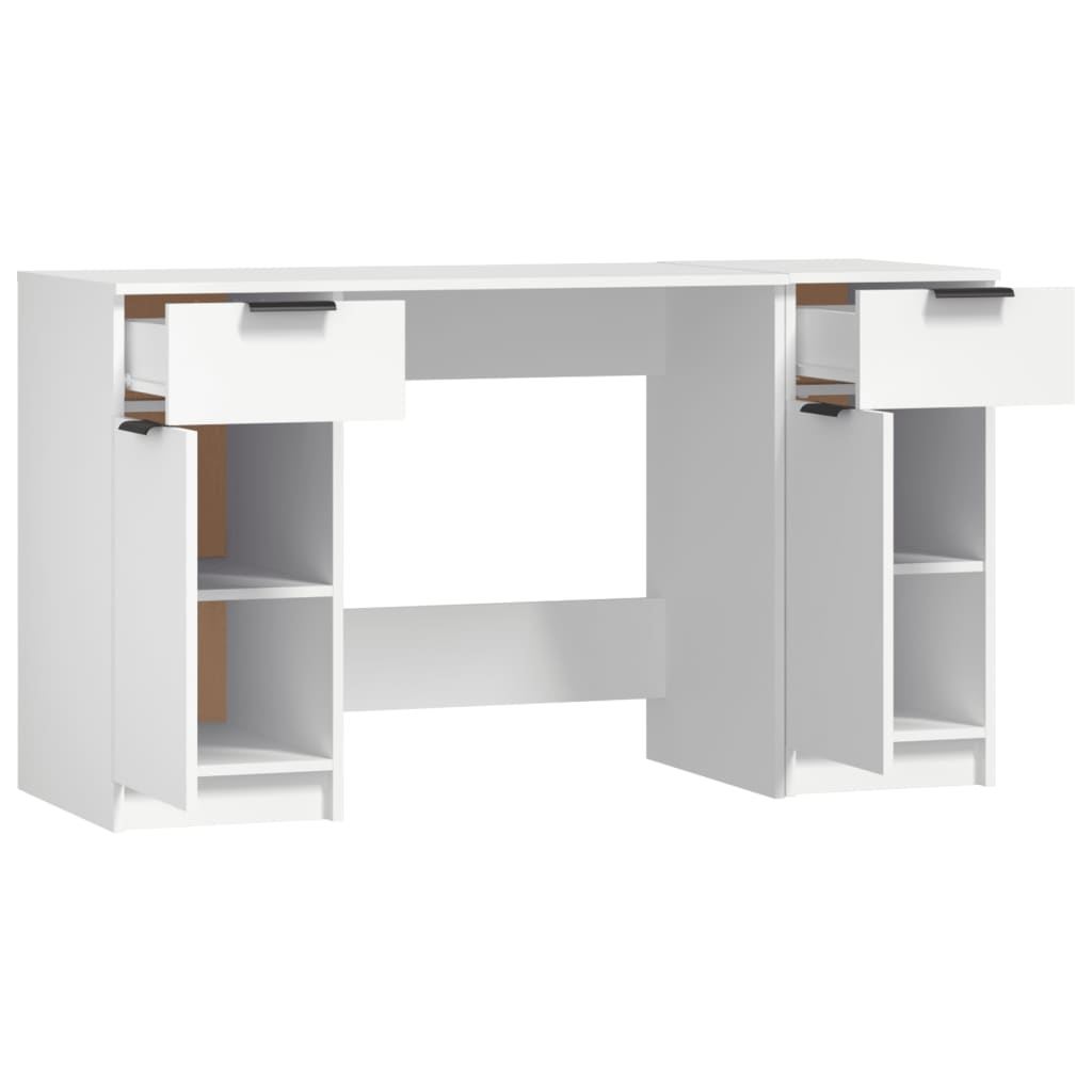 Schreibtisch mit Beistellschrank Schwarz Holzwerkstoff