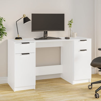 Schreibtisch mit Beistellschrank Schwarz Holzwerkstoff