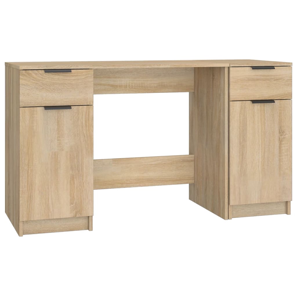 Schreibtisch mit Beistellschrank Schwarz Holzwerkstoff