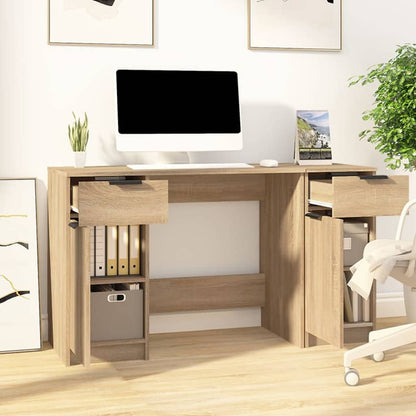 Schreibtisch mit Beistellschrank Schwarz Holzwerkstoff