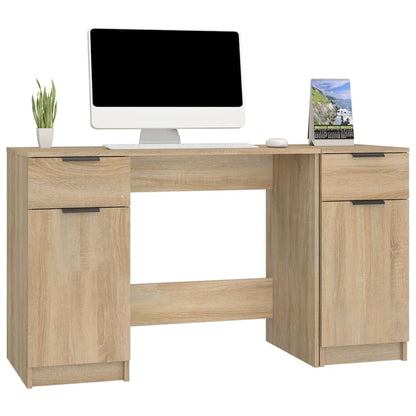Schreibtisch mit Beistellschrank Schwarz Holzwerkstoff