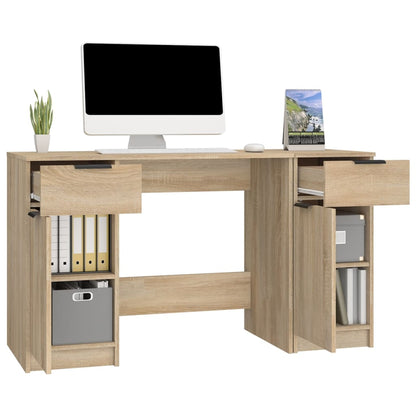 Schreibtisch mit Beistellschrank Schwarz Holzwerkstoff
